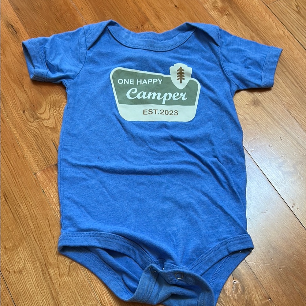 Blue 'One Happy Camper' Kids One Piece